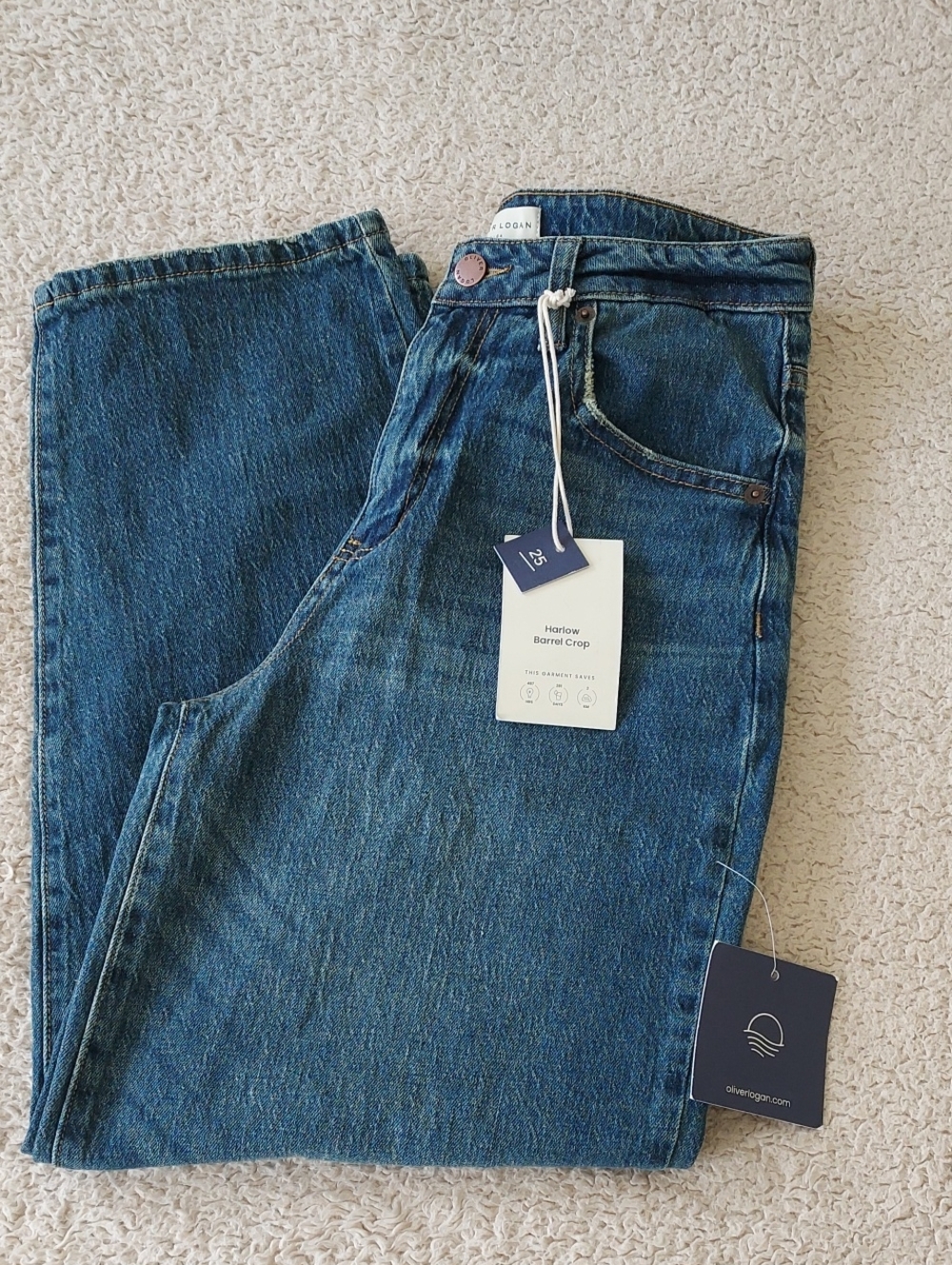 NWT OLIVER LOGAN harlow barrel crop jeans